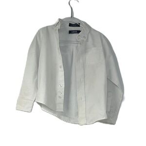 Izod boys white button down sz 4 shirt preppy long sleeve fancy party holiday